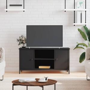 Szafka pod TV, czarna, 100x40x50 cm, materiał drewnopochodny