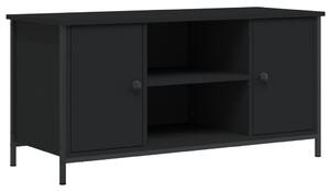 Szafka pod TV, czarna, 100x40x50 cm, materiał drewnopochodny