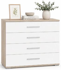 Minimalistyczna komoda biała + dąb sonomaH6-D37
