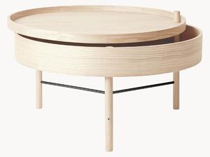 Stolik kawowy z drewna dębowego z miejscem do przechowywania Turning Table