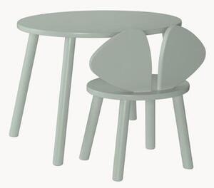 Komplet stolika z krzesłami dla dzieci z drewna brzozowego Mouse, 2 elem