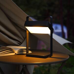 Nordlux Lampa stołowa solarna LED Saulio, czarna, IP44, aluminium, USB, akumulator