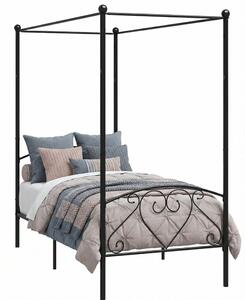 Czarne Metalowe Łóżko Z Baldachimem 120X200 Cm R5-R19