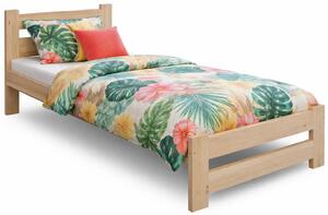 Pojedyncze łóżko drewniane z materacem 80x200 C9-M88