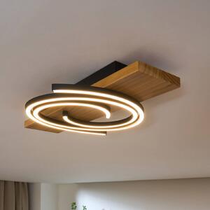 Eco-Light Lampa sufitowa LED Rifia, brązowa, 50 cm, drewno