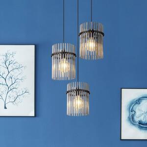 Globo Lampa wisząca Gorley, Ø 47 cm, dymny szary, 3-punktowa, szkło