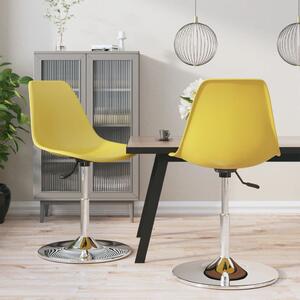 Obrotowe krzesła stołowe, 2 szt., żółte, PP