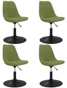 Obrotowe krzesła stołowe, 4 szt., jasnozielone, obite aksamitem