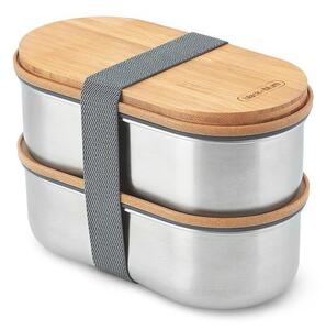 Lunchbox 2 szt. z podziałką Bento – Black + Blum