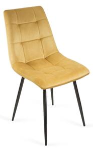 Wygodne krzesło tapicerowane Ben - miodowy / noga czarna