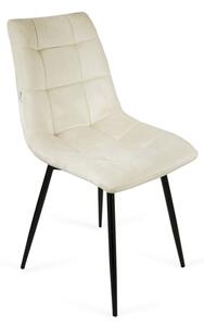 Wygodne krzesło tapicerowane Ben - beżowy / noga czarna