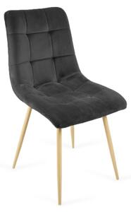 Wygodne krzesło tapicerowane Ben do jadalni - czarny / noga dąb