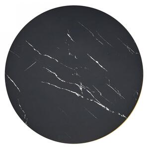 EMWOmeble MOLINA stół okrągły, czarny marmur / czarny / złoty (2p=1szt)