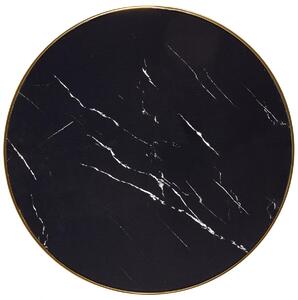EMWOmeble MOLINA stół okrągły, czarny marmur / czarny / złoty (2p=1szt)