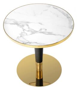 EMWOmeble MORATA stół okrągły, biały marmur / czarny / złoty (3p=1szt)