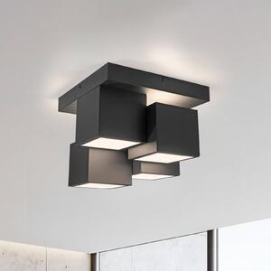 JUST LIGHT. GmbH Lampa sufitowa LED Tetris, czarny, salon / jadalnia, metal, nowoczesny