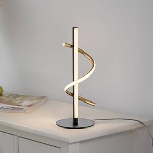 JUST LIGHT. GmbH Lampa stołowa LED Emanda, możliwość ściemniania, czarny, salon / jadalnia, metal, nowoczesny