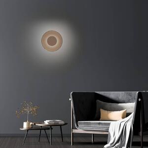 Kinkiet LED PURE Moon, brązowy, Ø 32 cm, szkło/aluminium