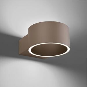 PURE kinkiet LED Clipse, kolor brązowy, aluminium Ø 15 cm