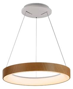 Mantra Iluminación Lampa wisząca LED Niseko II, pilot, Ø 38 cm, kolor drewna