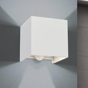 ORION Lampa zewnętrzna z czujnikiem ruchu Cube-S, biały / opal, aluminium, nowoczesny