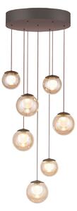 Lampa Wisząca PURE, Popup, ściemnialny, antyczny mosiądz, salon, szkło