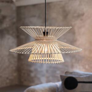Markslöjd Lampa żyrandol Duplici, wtyczka, naturalny, bambus, Ø 57 cm