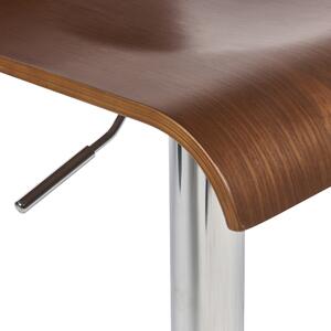 2 nowoczesne stołki barowe do jadalni z podnóżkiem regulowany brązowy Valencia Beliani