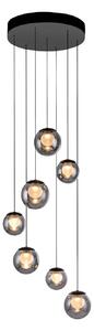 Lampa Wisząca PURE, Popup, ściemnialny, szary, salon, szkło