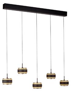 Lampa Wisząca PURE, Falling Rings, ściemnialny, czarny, salon, metal, nowoczesny