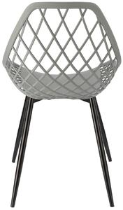 Szare krzesło ażurowe w stylu nowoczesnym - Kifo 4X