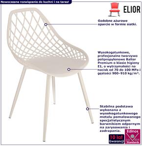 Białe metalowe krzesło ażurowe na taras - Kifo 5X