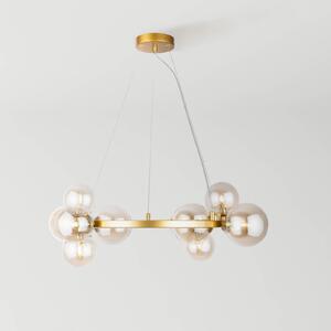 Lampa wisząca Maytoni Dallas, 11-punktowa, kolor złoty/bursztynowy