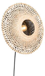 Inteligentny Kinkiet / Lampa scienna bambusowy 30 cm z wtyczką z WiFi P45 - Rina Oswietlenie wewnetrzne