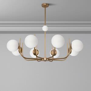 Maytoni Lampa wisząca szklana Rendez-vous, możliwość ściemniania, mosiężny / złoty, salon / jadalnia, metal