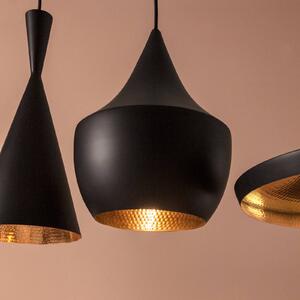 Tom Dixon Lampa wisząca designerska Beat Fat, możliwość ściemniania, czarny, salon / jadalnia, mosiądz, design