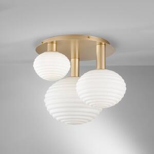 Eco-Light Lampa sufitowa Ripple, kolor złoty/opal, 3-punktowa