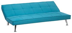 Nowoczesna sofa rozkładana tapicerowana kanapa pikowana 3-osobowa niebieska Hasle Beliani