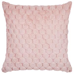 Dwie poduszki dekoracyjne włochacze sztuczne futerko 43 x 43 cm różowe Purslane Beliani