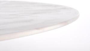 Okrągły stół glamour CASEMIRO 90 cm - biały marmur / złoty