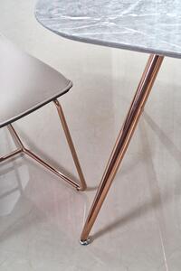 Stół prostokątny 160 x 90 cm BARCANO 6-osobowy - popielaty marmur / różowe złoto