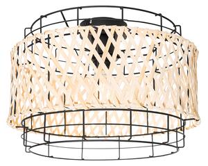 Orientalna lampa sufitowa czarna z bambusem - Irena Oswietlenie wewnetrzne