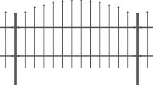 Panele ogrodzeniowe z grotami, stal, (0,75-1) x 17 m, czarne