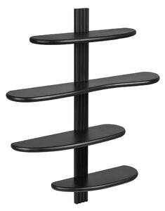 Czarna wielopoziomowa półka z litego drewna dębowego 80 cm Aliano – House Nordic
