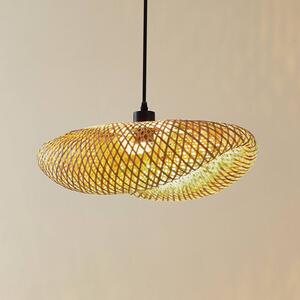 Lindby Żyrandol Eleane, bambus, naturalny, długość 50 cm, E27