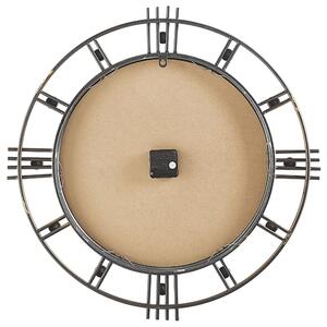 Lancy, okrągły zegar ścienny, żelazo, złoty, motyw inspirowany mapą świata ø 63 cm Beliani