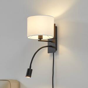 Lindby kinkiet Florens, czarny, lampka do czytania LED, 23,5 cm