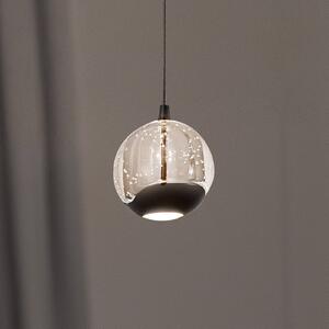 Lucande Lampa wisząca LED Hayley, czarna, 1-punktowa, szkło