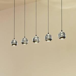 Lucande Lampa wisząca LED Hayley, czarna, 5-punktowa, podłużna