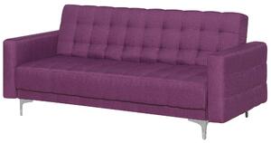 Modułowa sofa rozkładana 3-osobowa pikowana fioletowa Aberdeen Beliani
